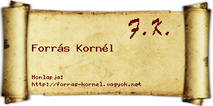 Forrás Kornél névjegykártya