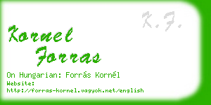 kornel forras business card