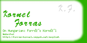 kornel forras business card